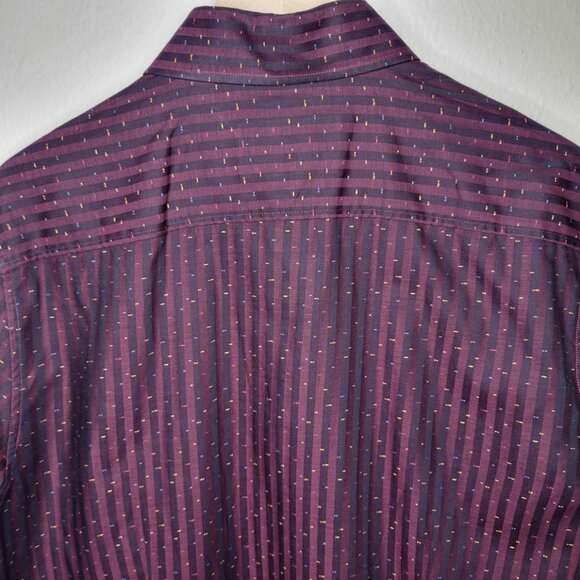 Robert Graham Modern Americana Maroon Rainbow Shirt, Size L - Picture 4 of 7